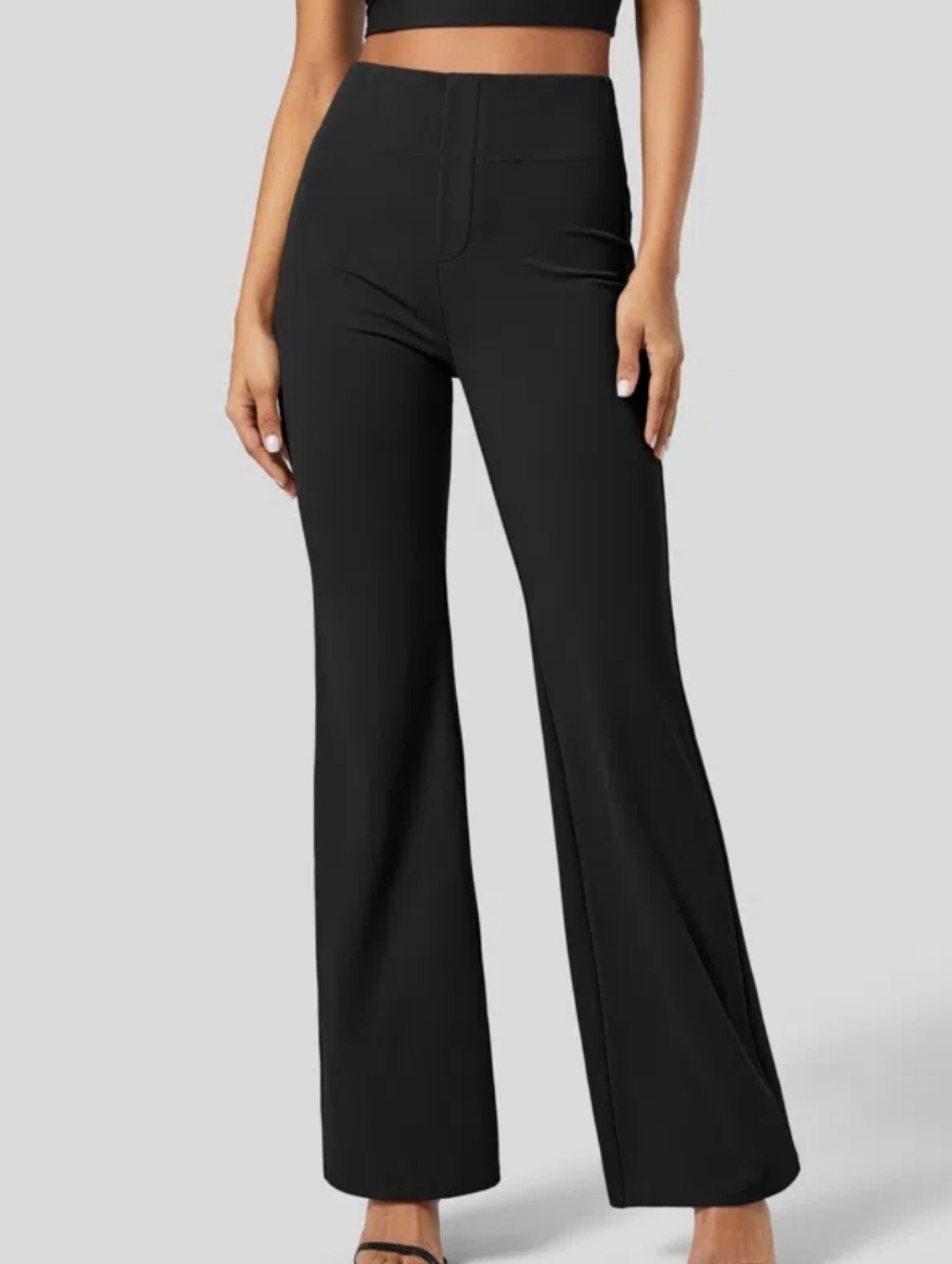 Halara High-Rise Black Flare Pants - Women's Stretch Palazzo